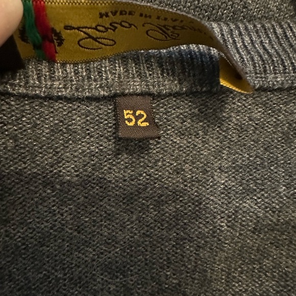 Loro Piana Charcoal Gray Silk & Cashmere V Neck Sweater Size 52 - Picture 4 of 6